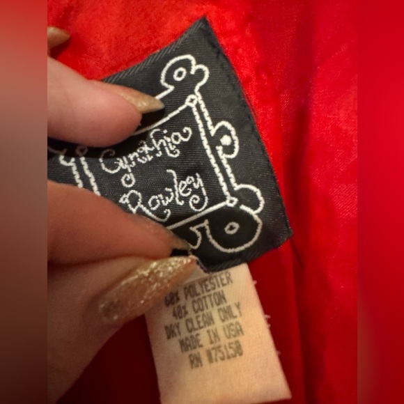 VTG Cynthia Rowley Red Mini Tank Dress Houndstooth Size 4 Metallic EUC - Picture 6 of 6